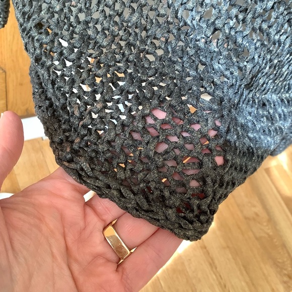 EILEEN FISHER Bronze Shimmer Knotted Open Twist Pullover Size M - Picture 8 of 14